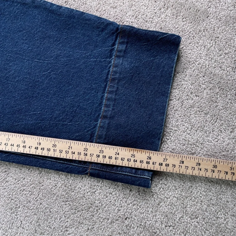 Express Jeans Womens 10 Regular Blue Wide Leg Ankle High Rise Stretch Denim